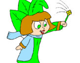 Coloring page Little fairy painted bydania