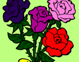 Coloring page Bunch of roses painted byWyatt