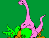 Coloring page Seated Diplodocus  painted bypablo