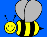 Coloring page Bee painted byL.J.