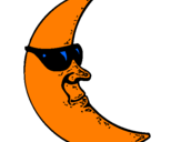 Coloring page Moon with sunglasses painted byivan
