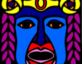 Coloring page Maya  Mask painted byetella