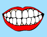 Coloring page Mouth and teeth painted byboca