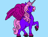 Coloring page Unicorn with wings painted byiofciu