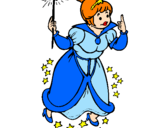 Coloring page Fairy godmother painted byantia