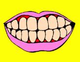 Coloring page Mouth and teeth painted byaandrea