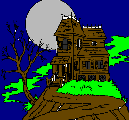 Coloring page Haunted house painted byPhoebe