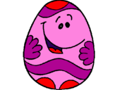 Coloring page Happy Easter egg painted byALMA