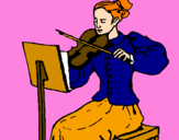 Coloring page Female violinist painted bydestiny pickett