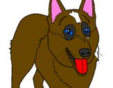 Coloring page Alsatian dog painted bymya