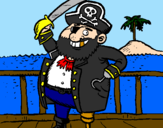 Coloring page Pirate on deck painted byWyatt