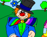 Coloring page Fun clown painted byRose