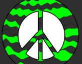 Coloring page Peace symbol painted bySanta