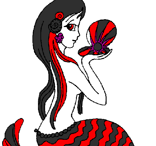 Coloring page Mermaid and pearl painted byemo mermaid princess