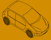 Coloring page Car seen from above painted byunAI