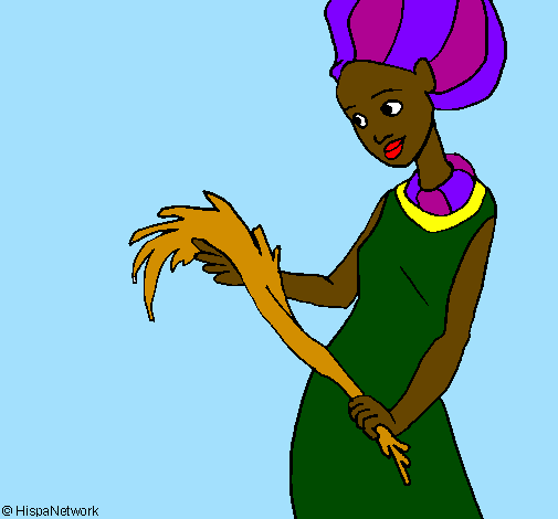 Coloring page Ethiopian woman painted byKevin