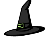 Coloring page Witch's hat painted byercila