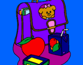 Coloring page Backpack and breakfast painted bykrn