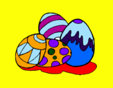 Coloring page Easter eggs painted bypp