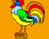 Coloring page Cock singing painted bychiara