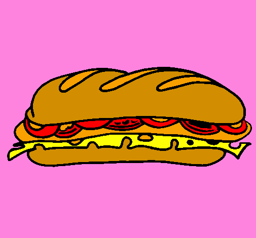 Coloring page Vegetable sandwich painted by             tengo hambre