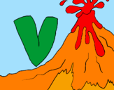 Coloring page Volcano  painted byjosue