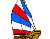 Coloring page Sailing boat painted byZac and Jonathan