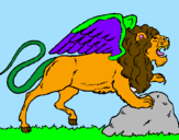 Coloring page Winged lion painted byROMAN   STORM