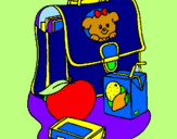 Coloring page Backpack and breakfast painted bymaria
