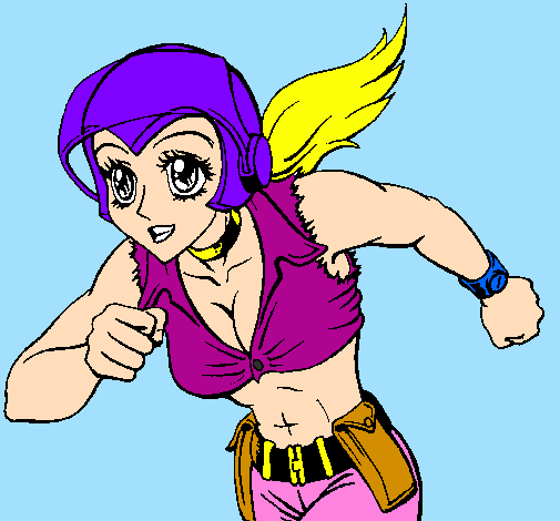 Coloring page Space girl painted bystripper carla