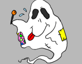 Coloring page Greedy ghost painted bycheyenne