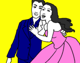 Coloring page The bride and groom painted bysidney cash