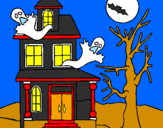 Coloring page Ghost house painted byjoan