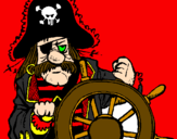 Coloring page Pirate captain painted byAlex