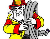 Coloring page Firefighter painted bypas