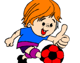 Coloring page Boy playing football painted byesteban