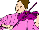 Coloring page Violinist painted byolivia
