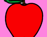 Coloring page apple painted bymimi
