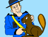 Coloring page Mounted police officer painted bySammy