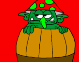 Coloring page Goblin in a barrel painted bymemooo