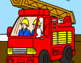 Coloring page Fire engine painted byGFFFDBOR