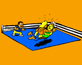 Coloring page Fighting in the ring painted byXAVIER