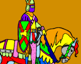 Coloring page Knight on horseback painted byArturo