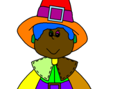 Coloring page Pilgrim boy painted byjoihn