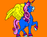 Coloring page Unicorn with wings painted byRosalea