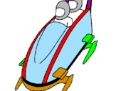 Coloring page Descent in modern bobsleigh painted byvictor