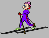 Coloring page Cross-country skiing painted byzz