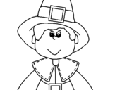 Coloring page Pilgrim boy painted bymonica