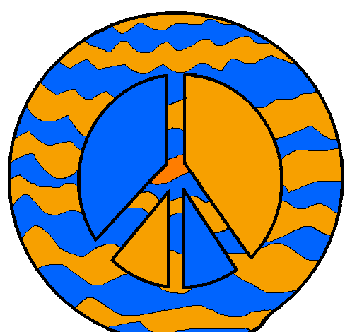 Coloring page Peace symbol painted byjesus valencia