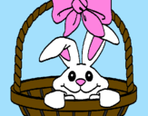 Coloring page Bunny in basket painted byCandie